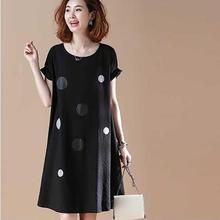 Plus Size Summer Dot Women Dresses 2019 New O-Neck Short