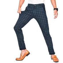 Virjeans Stretchable Cotton Check Blue Chinos Pant for Men (VJC 714) 4