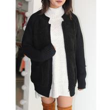 Front Cable Knit Cardigan Sweater For Women