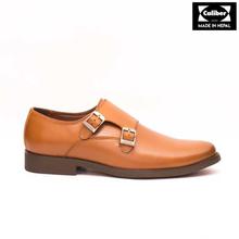 Caliber Shoes Tan Brown Double Monk Formal Shoes For Men - ( 474 C )