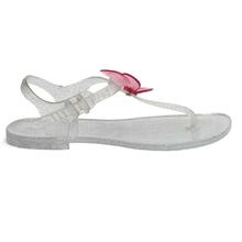 Pink/White Glittery Jelly Butterfly  T-strap Sandals For Women