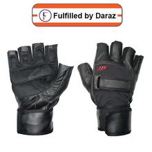 Gym Leather Gloves With Wrist Belt