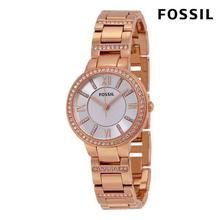 Fossil Virginia Silver Dial Rose Gold-Tone Watch For Women- ES3284