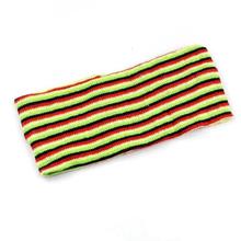 Red/Black/Green Striped 100% Cotton Hairband For Women