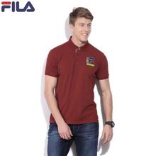 Fila Solid T-Shirt For Men Maroon-A087-12004643