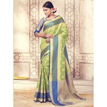 Stylee Lifestyle Green Banarasi Silk Jacquard Saree (1755)