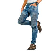 Virjeans Stretchy Ripped Design Biker Denim Pant (VJC 708) Light Blue