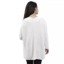 White Solid Long Sweater For Women