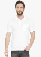 White Polo T-Shirt For Men - TMF2000