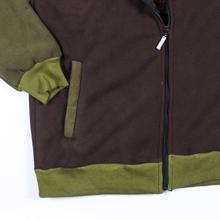 Lugaz Brown & Green Bomber Style Fleece Jacket for Men