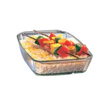 Borosil Square Dish With Green Lid 1 Ltr -1 Pc