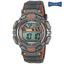 Sonata 77009PP03 Grey Dial Digital Watch For Men - Grey