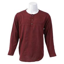 Red Solid Collar Neck Tops For Men