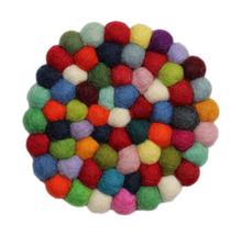 Castello Multicolored Circular Felt Ball Coaster