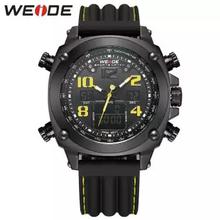 Weide WH5208B-3C-YELLOW INDEX Black Silicon Strap Watch