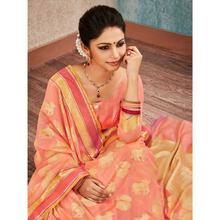 Stylee Lifestyle Peach Banarasi Silk Jacquard Saree (1750)