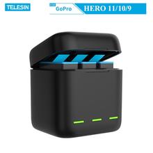 Telesin Charger Charges 3 Batteries At The Same Time For Gopro Hero 9, Gopro Hero 10, Gopro Hero 11