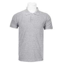 Grey Solid Polo Neck 100% Cotton T-Shirt For Men