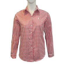 Red/White Checkered Full Sleeves Shirt For Women