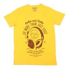 Yellow Oxemberg Printed Cotton T-shirt For Men