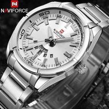 NaviForce NF9038 Day/Date Function Analog Watch for Men - Silver