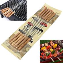 Meccion 12 Pcs Stainless Steel Barbeque Skewers