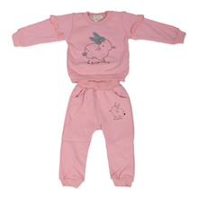 Ideal Infant Baby Girl Rabbit Printed Set of Clothes (Pink II-013)