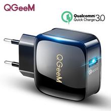 QGEEM QC 3.0 USB Charger Quick Charge 3.0 Phone Charger for iPhone EU US Plug 12V Adapter Fast Charger for Huawei Samsung Xiaomi