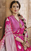 Stylee Lifestyle Magenta  Banarasi Silk Jacquard Saree -1495