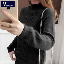 Vangull Half-Turtleneck Knitted Sweater Women Long Sleeve