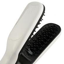 Hair Straightener Brush with Steam flat iron Brush Ceramic 3D bristles Double Plate Brush Clip Comb