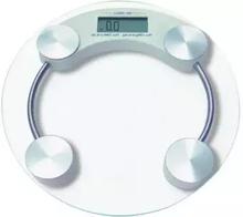 Personal Health Human Body Digital Weight Machine 8mm Round Transparent Glass Weighing Scale Weighing Scale (White)