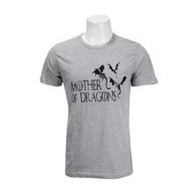 'Mother Of Dragons' Print T-shirt-Grey