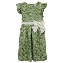 Green Printed Frock For Girls