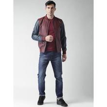 Harvard Men Maroon Solid Bomber Jacket