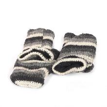 Multicoloured Woolen Gloves for Women Black Grey