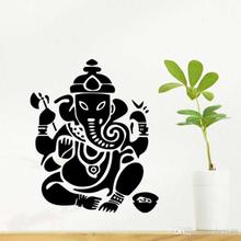 A17 - Lord Ganesh Decorative Wall Sticker - 61cm*76cm - Black