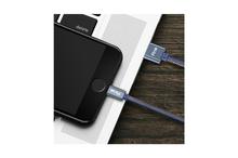 PTron Indigo USB Lightning Cable Jeans Cloth Sync Data Cable Charger For IOS Smartphones (Blue)