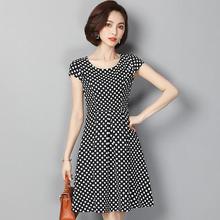 Polka Dot Dress_2019 Summer Fashion Short Sleeve Round