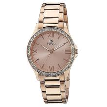 Titan Purple Analog Gold Dial Women's Watch - 9955WM01