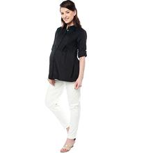 Nine Maternity Simple Navy Nursing Shirt 5191