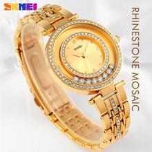 SKMEI 1740 Diamond Watches for Ladies Stainless Steel Band