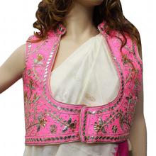 Pink Raw Silk Hand Embroidered Gota, Zari And Kundan Work Koti