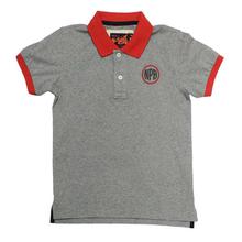 Grey/Red Plain T-Shirt For Boys