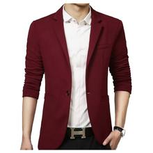Stylish One Button Blazer For Men Maroon In Color