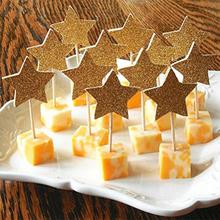 30pcs Glitter Paper Star Cake Toppers Twinkle Cake Decoration Party