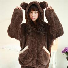 Pajamas women winter Korean thick lamb wool long-sleeved