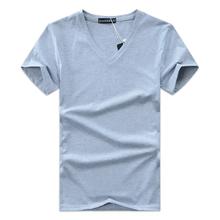 Sky blue V Neck half sleve T-shirt