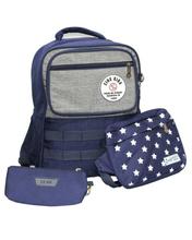 Navy/Grey Polyester Backpack For Boys