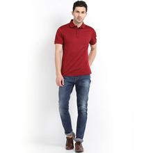 Indian Terrain Striped Regular Fit Polo T-shirts – Maroon